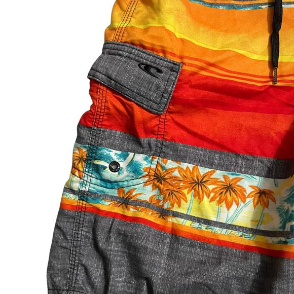 O'Neill Mens Size 28 Boardshorts Swim Surf Trunks Beach Floral Sunset Hawaiian - Picture 8 of 12